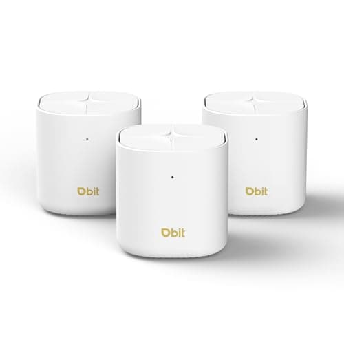 DBIT AX1800 WiFi 6 Whole Home Mesh Wi-Fi System, Dual-Band Coverage up to 6,500 sq. ft. and 150 Devices, Replaces Wireless Router and Extender (D-MAX5, 3-Pack, 6 Gigabit Ethernet Ports in Total)
