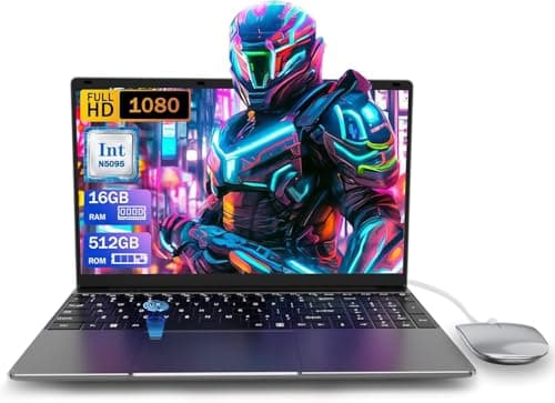 15.6 inch Laptop Computer,16GB RAM LPDDR4 512GB SDD Portable Laptop Computer Cerelon N5095 Processor FHD 1920 * 1080 Laptop PC with Touch ID, WiFi5, BT4.2, USB 3.0