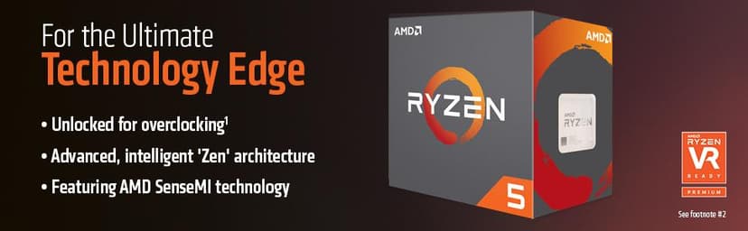 AMD Ryzen 5 1600 65W AM4 Processor with Wraith Stealth Cooler (YD1600BBAFBOX)