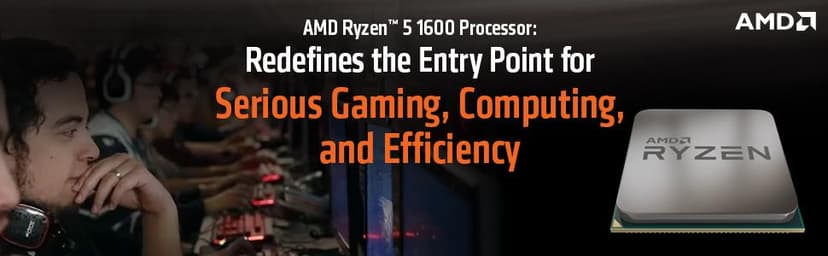 AMD Ryzen 5 1600 65W AM4 Processor with Wraith Stealth Cooler (YD1600BBAFBOX)