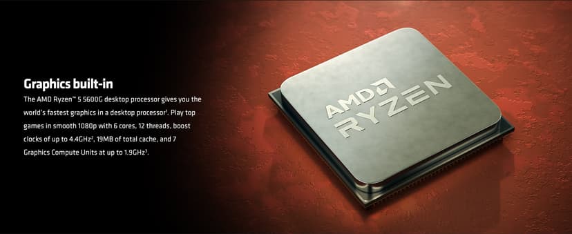 AMD Ryzen™ 5 5600G 6-Core 12-Thread Desktop Processor with Radeon™ Graphics