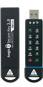 Apricorn ASK3-NX 8GB USB 3.1 Encrypted Secure Drive (ASK3-NX-8GB)