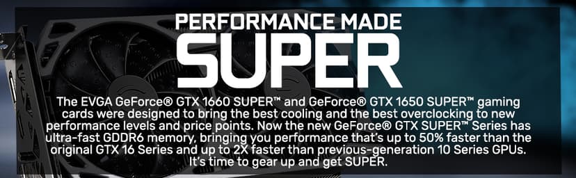 EVGA 06G-P4-1068-KR GeForce GTX 1660 Super Sc Ultra Gaming, 6GB GDDR6, Dual Fan, Metal Backplate