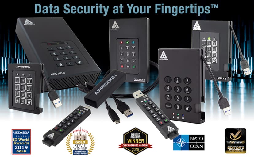 Apricorn 16GB Aegis Secure Key 3Z 256-bit AES XTS Hardware Encrypted FIPS 140-2 Level 3 Validated Secure USB 3.0 Flash Drive (ASK3Z-16GB), Black