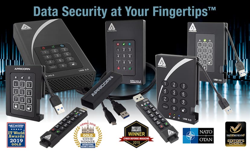 Apricorn ASK3-NX 8GB USB 3.1 Encrypted Secure Drive (ASK3-NX-8GB)