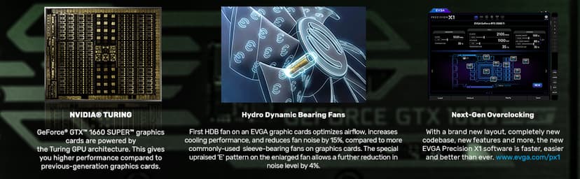 EVGA 06G-P4-1068-KR GeForce GTX 1660 Super Sc Ultra Gaming, 6GB GDDR6, Dual Fan, Metal Backplate