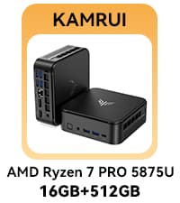 KAMRUI Mini PC Computer, Intel Processor N97 (up to 3.6 GHz), 16GB DDR4 RAM 256GB M.2 SSD, Mini Desktop Computer Support Dual 4K, WiFi, Bluetooth, Ethernet, HTPC for Business, Education, Home