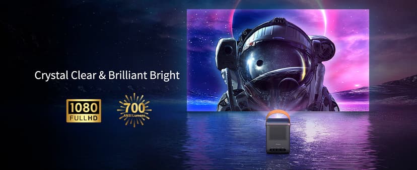 WEMAX Dice Outdoor Portable Projector, 3 Hours Battery, 700 ANSI Lumens Native 1080p, 4K Mini Movie Projector, Mobile Theater, WiFi Bluetooth HDMI USB, Dolby Audio DTS-HD, Auto Focus, Auto Keystone
