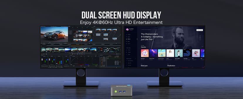 GMKtec Mini PC Intel N150 (Turbo 3.6GHz) 16GB DDR4 1TB PCIe M.2 NVMe SSD, Intel i226-V Desktop Computer 4K Dual HDMI Display/4x USB3.2/WiFi 6/BT5.2/RJ45 Ethernet Nucbox G3 Plus