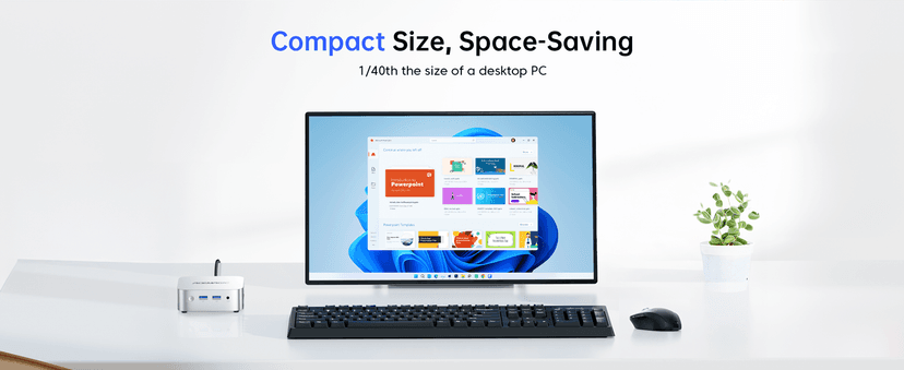 ACEMAGIC Vista Mini V1 Mini PC, Twin Lake N150, 16GB DDR4 RAM 1TB SSD Mini Computers, 11 Pro Desktop 4K Dual Display, WiFi/Bluetooth, for Home Office Business, up to 3.6 GHz(Beat N100/N95)
