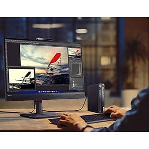 Lenovo ThinKCentre neo 50q Gen 4 Tiny 1L Business Mini Desktop Computer, 13th Gen Intel 8-Core i5-13420H (Beat i7-1355U), 16GB DDR4 RAM, 512GB PCIe SSD, 2 DisplayPorts, WiFi 6, Win 11 Pro, Vent-Hear