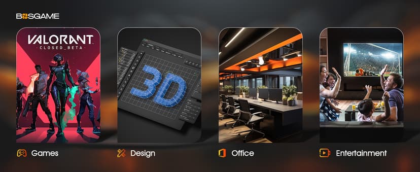 Mini Gaming PC M4, Dual 2.5G LAN Ryzen 7 7840HS Desktop Computers, 32GB DDR5 1TB PCIe4.0 NVMe SSD, Radeon 780M Graphics,Quad Display, Oculink/USB 4.0/HDMI/DP, Wi-Fi 6/ BT5.2