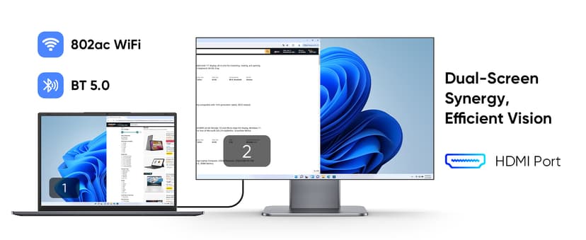 14.1" Laptop 16GB RAM 512GB SSD, QHD (2160x1440) Display, Intel Core m3 8100Y (Beat Intel i3-5005u), Windows 11 Pro Notebook Computer with HDMI, Type C, Long Battery Life, MS Office 2024 - Gray