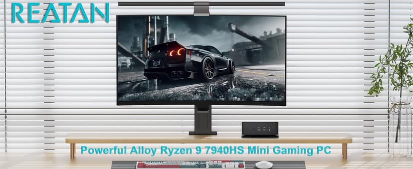 Reatan A9 Mini Gaming PC AMD Ryzen 9 7940HS 64GB DDR5 2TB SSD 5600 MHz RAM, Desktop Mini Computers, Radeon 780M Graphics, 2.5Gbps LAN, HDMI 2.1, 8K USB 4.0 Wi-Fi 6E/BT5.3