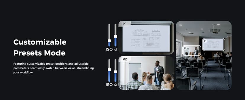 OBSBOT Tail 2 PTZR NDI Camera 4K@60FPS, Pro AI Tracking, 1/1.5" CMOS, 50MP, 5X Optical Zoom, 12X Hybrid Zoom, SDI/HDMI/IP/USB 3.0 Output, Live Streaming for Education, Conference, Worship, Live Events