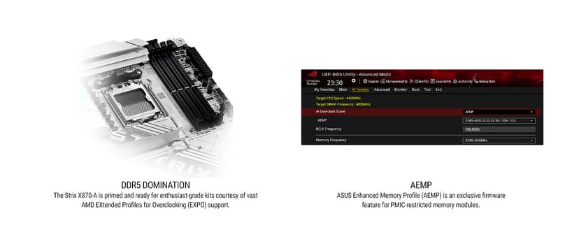 ASUS ROG Strix X870-A Gaming WiFi AMD AM5 X870 ATX Motherboard 16+2+2 Power Stages, Dynamic OC Switcher, Core Flex, DDR5 AEMP, WiFi 7, 4X M.2, PCIe® 5.0, Q-Release Slim, USB4®, AI OCing & Networking