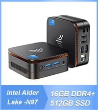 KAMRUI Mini PC, 16GB DDR4 RAM 512GB M.2 SSD, Mini Computer Intel Twin Lake N150 (Upgraded N100, 4 Cores, up to 3.6GHz), Desktop Computer Dual 4K, Ethernet, WiFi, Bluetooth for Business, Office, Home