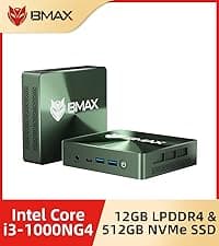 Bmax Mini PC B1 Pro Intel Gemini Lake N4000 (Up to 2.6GHz), 8GB LPDDR4 128GB eMMC Support M.2 SSD Expansion (512GB/2TB), 4K Dual Display 2.4G/5G WiFi & BT4.2 Mini Desktop Computer for Home/Office