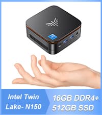 KAMRUI Mini PC, 16GB DDR4 RAM 512GB M.2 SSD, Mini Computer Intel Twin Lake N150 (Upgraded N100, 4 Cores, up to 3.6GHz), Desktop Computer Dual 4K, Ethernet, WiFi, Bluetooth for Business, Office, Home