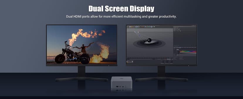 Beelink EQi12 Mini PC, Intel Core i5-12450H Processor (8C/12T, up to 4.4GHz), 16G DDR4 RAM 500GB M.2 2280 PCle 4.0x4 SSD, Mini Computer Support 4K@60Hz Dual Screen Display/WiFi6/BT5.2