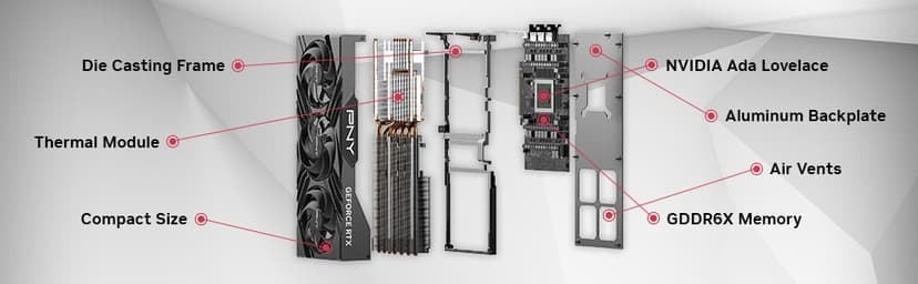 PNY GeForce RTX™ 4090 24GB Verto™ Triple Fan Graphics Card DLSS 3 (384-bit PCIe 4.0, GDDR6X, Supports 4k, Anti-Sag Bracket, HDMI/DisplayPort)