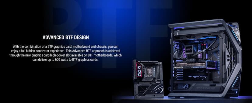 ASUS ROG MAXIMUS Z890 HERO BTF Z890 LGA 1851 ATX motherboard, hidden-connector design, Advanced AI PC Ready, 22+1+2+2 stages, DDR5, WiFi 7, 2.5G LAN, 6x M.2, PCIe 5.0, Thunderbolt 4, USB Type-C, AI OC