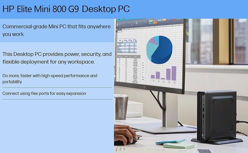 HP Elite Mini 800 G9 Business Desktop Computer, 14th Gen Intel 20-Core i7-14700 up to 5.4GHz, 32GB DDR5 RAM, 1TB PCIe SSD, WiFi 6, Bluetooth, Type-C, Keyboard and Mouse, Windows 11 Pro, AZ-XUT