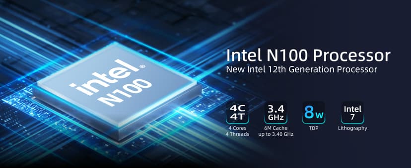 MeLE Mini PC Quieter 4C - 12th Gen N100, Fanless PC, 16GB Memory, 512GB Storage,with Windows 11 Pro, 2.4/5G Wi-Fi, Full-Functional USB-C, 4K Triple Display Desktop