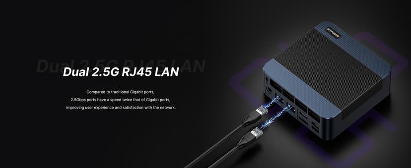 Mini Gaming PC M4, Dual 2.5G LAN Ryzen 7 7840HS Desktop Computers, 32GB DDR5 1TB PCIe4.0 NVMe SSD, Radeon 780M Graphics,Quad Display, Oculink/USB 4.0/HDMI/DP, Wi-Fi 6/ BT5.2