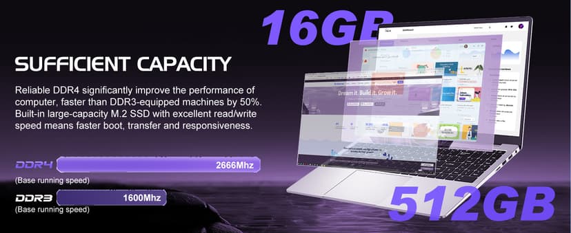 ACEMAGIC 2025 Laptop, Laptop Computer with Intel Quad-Core Processor(Up to 3.4GHz), 16GB DDR4 512GB SSD, Windows 11 Laptop, 15.6" IPS 1080P, Metal Shell, USB3.2, Long Battery Life