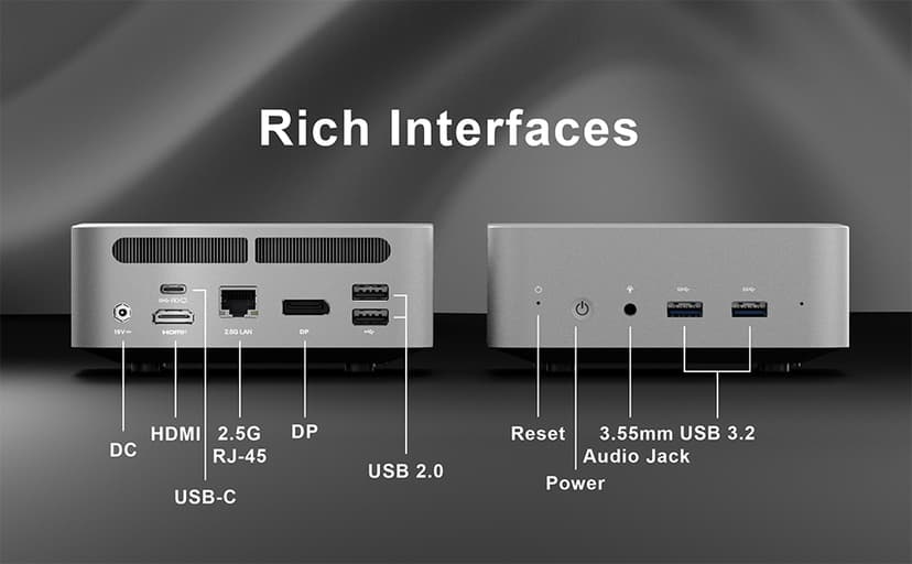 Reatan S9 Mini Gaming PC Inte Core i9-12900HK 14C/20T Turbo 5.0GHZ 16GB DDR4 512GB SSD RAM Tripple-Screen 4k Display Thunderbolt 4 Spport 8k Gaming Computers Dual 2.5Gbps LAN Wi-Fi 6/BT5.2