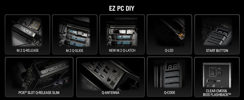 ASUS ROG MAXIMUS Z890 HERO BTF Z890 LGA 1851 ATX motherboard, hidden-connector design, Advanced AI PC Ready, 22+1+2+2 stages, DDR5, WiFi 7, 2.5G LAN, 6x M.2, PCIe 5.0, Thunderbolt 4, USB Type-C, AI OC