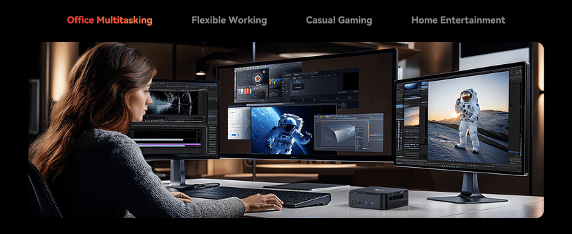 KAMRUI Mini Gaming PC, E3B 16GB RAM 512GB SSD Mini PC AMD Ryzen 5 7430U Micro Desktop Computers (Max 4.3GHz,6C/12T, Beat 5650U), Small Computer Support WiFi 6, BT5.2, Triple Display for Office Home