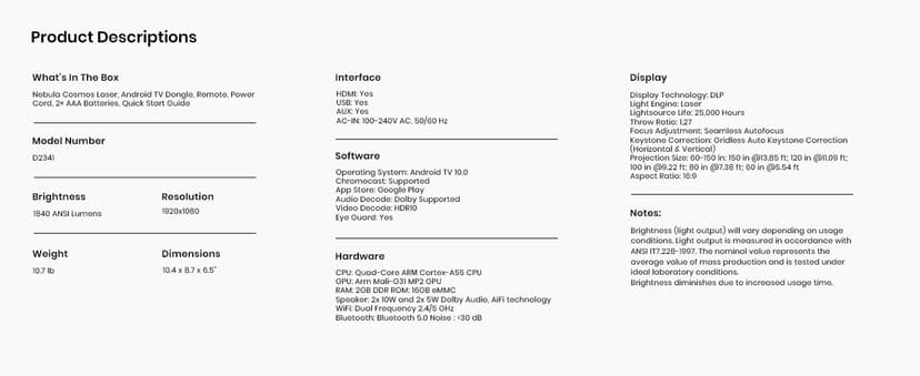 NEBULA by Anker Cosmos Laser 1080P Projector, 4K Support, Outdoor Projector, Android TV 10.0 with 7000+Apps, Auto Focus, Auto Keystone Correction, Screen Fit, Home Theater, Movie Projector for Parties