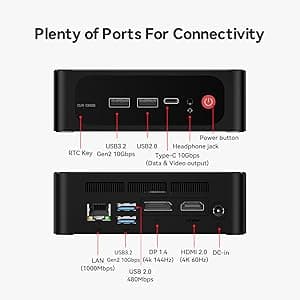 Beelink SER5 MAX Mini PC,AMD Ryzen7 6800U(8C/16T,up to 4.7GHz),Mini Computer 32GB LPDDR5 RAM 500GB M.2 SSD Graphics 12core 2200MHz,Support 4K Triple Display/HDMI+DP+Type-C/Wifi6/BT5.2/1000M LAN/USB3.2