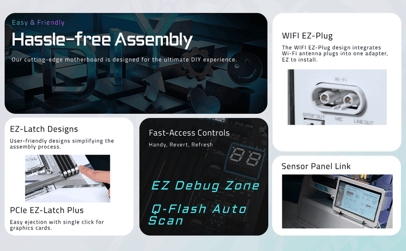 GIGABYTE X870 AORUS Elite WIFI7 ICE AMD AM5 LGA 1718 Motherboard, ATX, DDR5, 4X M.2, PCIe 5.0, USB4, WIFI7, 2.5GbE LAN, EZ-Latch, 5-Year Warranty