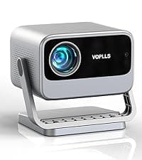【360°Adjustable Stand & Auto Focus/Keystone】Mini Projector with WiFi and Bluetooth, 550ANSI Native 1080P Portable Outdoor Movie Projector, VOPLLS Home Projector 4K Support for HDMI/USB/Phone/PC(Black)