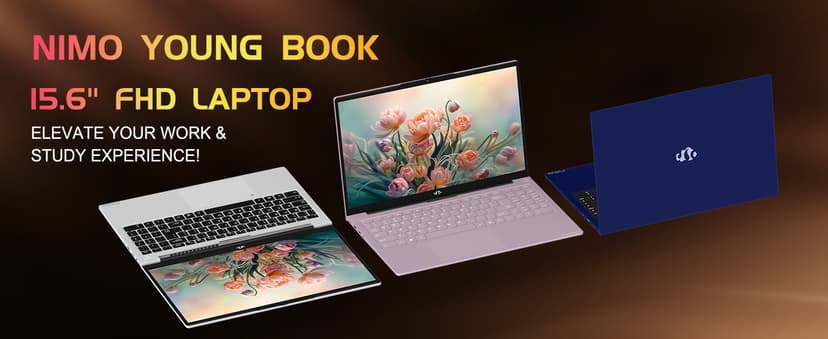 NIMO 15.6 FHD Student Laptop, 16GB RAM, 1TB SSD, Intel Pentium Quad-Core N100(Beat to i3-1115G4, Up to 3.4GHz), 2 Years Warranty, Backlit Keyboard, Fingerprint, Win 11, Rose Gold