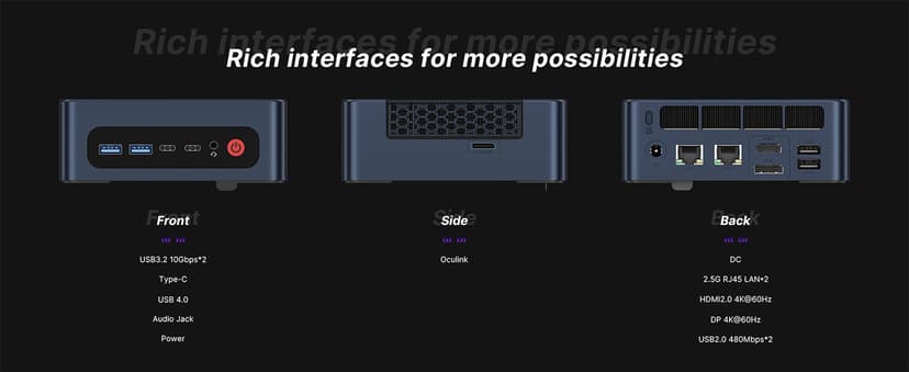 M4 Neo Mini PC, Mini Computers, AMD Ryzen 7 7840HS Gaming PC, 32GB DDR5 1TB PCIe SSD Desktop Computers, 4K Triple Display, USB4, Oculink, Dual 2.5G LAN, Wi-Fi 6E/BT5.2, for Home & Office