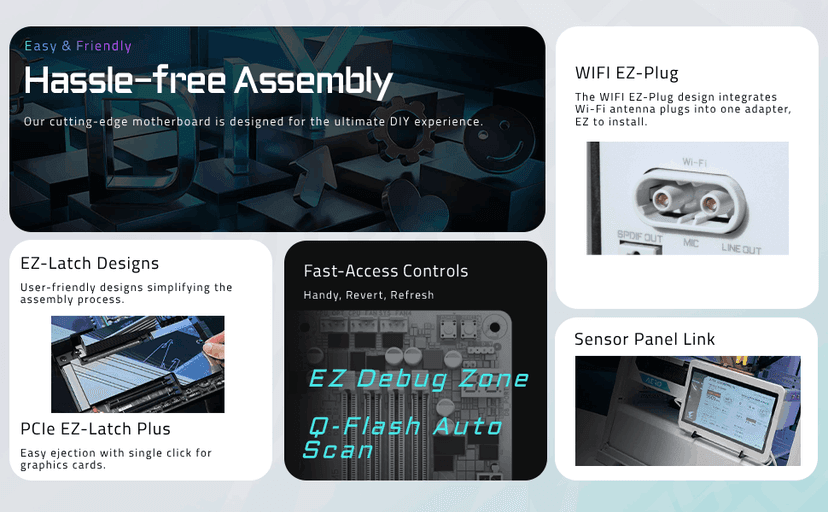 GIGABYTE X870E AORUS PRO ICE AMD AM5 LGA 1718 Motherboard, ATX, DDR5, 4X M.2, PCIe 5.0, USB4, WIFI7, 2.5GbE LAN, EZ-Latch, 5-Year Warranty