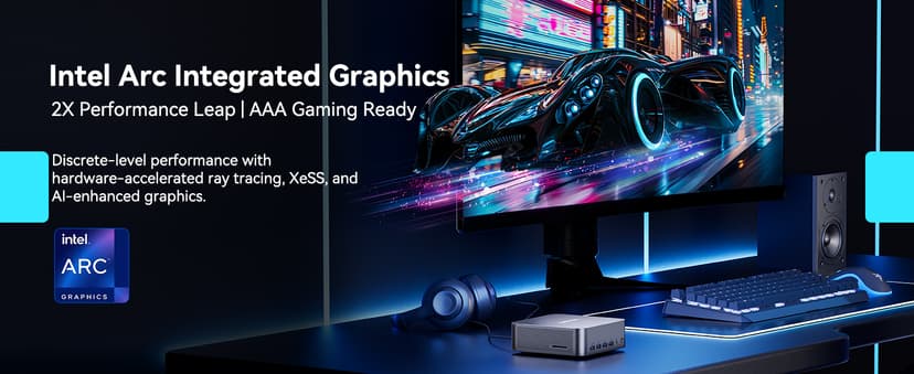 GEEKOM GT1 Mega AI Mini PC, with Intel 14th Gen Ultra 9 185H (Up to 5.1 GHz), 32GB DDR5 2TB M.2 NVMe SSD, Mini Desktop Computers Windows 11 Pro, 2.5G Dual LAN/WiFi 7/BT 5.4/USB4.0/8K/3 Years Warranty