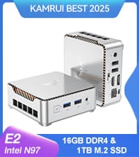 KAMRUI GK3Plus Mini PC, 16GB RAM 512GB M.2 SSD Mini Computers,12th Gen Alder Lake N95 (up to 3.4GHz) Micro PC, 2.5''SSD, Gigabit Ethernet,4K UHD,WiFi,BT,VESA/Home/Business Small pc
