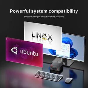 P4 Mini PC,AMD Ryzen 7 5700U(8C/16T, up to 4.3Ghz) 32GB DDR4 1TB NVMe SSD Mini Computers, Dual 2.5G LAN Ports, Dual NVMe Slots, Triple Display, WiFi 6, BT5.2