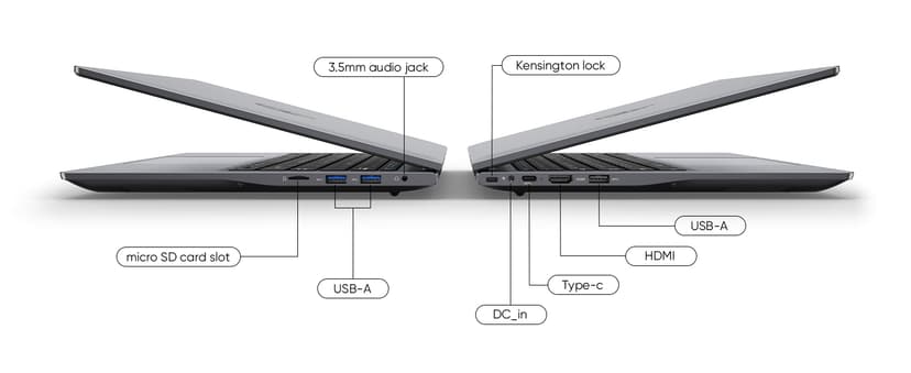 14.1" Laptop 16GB RAM 512GB SSD, QHD (2160x1440) Display, Intel Core m3 8100Y (Beat Intel i3-5005u), Windows 11 Pro Notebook Computer with HDMI, Type C, Long Battery Life, MS Office 2024 - Gray