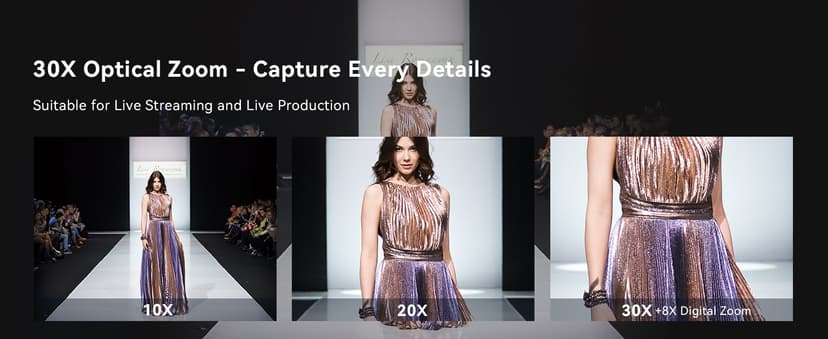 Tenveo AI Auto Tracking NDI PTZ Camera 3G-SDI/HDMI/USB3.0/LAN PoE 30X Optical+8X Digital Zoom IP Live Streaming Camera, FHD 1080P 60FPS for Church Services Worship Large Events Live Broadcast