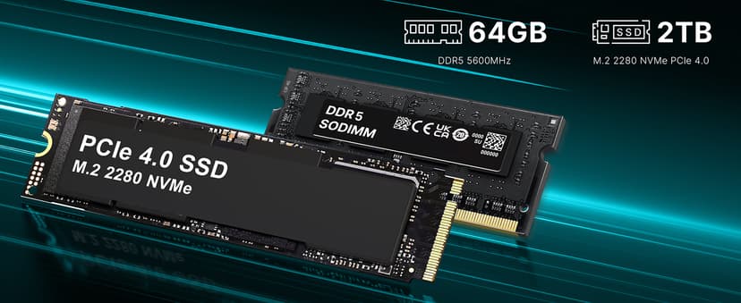 Reatan A9 Mini Gaming PC AMD Ryzen 9 7940HS 64GB DDR5 2TB SSD 5600 MHz RAM, Desktop Mini Computers, Radeon 780M Graphics, 2.5Gbps LAN, HDMI 2.1, 8K USB 4.0 Wi-Fi 6E/BT5.3