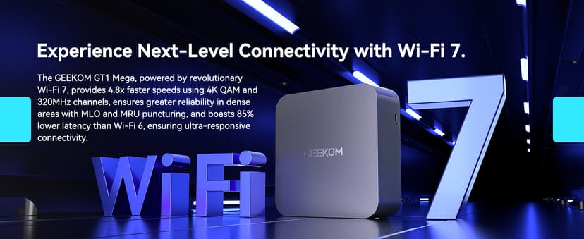 GEEKOM GT1 Mega AI Mini PC, with Intel 14th Gen Ultra 9 185H (Up to 5.1 GHz), 32GB DDR5 2TB M.2 NVMe SSD, Mini Desktop Computers Windows 11 Pro, 2.5G Dual LAN/WiFi 7/BT 5.4/USB4.0/8K/3 Years Warranty