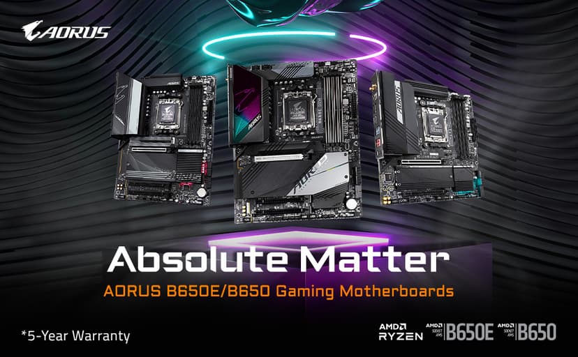 GIGABYTE B650 AORUS Elite AX AMD B650 ATX Motherboard with DDR5, PCIe 5.0, WiFi 6E, 5-Year Warranty