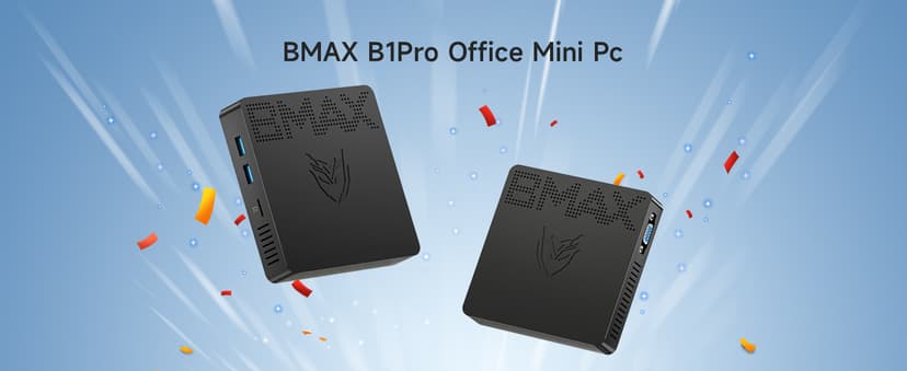Bmax Mini PC B1 Pro Intel Gemini Lake N4000 (Up to 2.6GHz), 8GB LPDDR4 128GB eMMC Support M.2 SSD Expansion (512GB/2TB), 4K Dual Display 2.4G/5G WiFi & BT4.2 Mini Desktop Computer for Home/Office