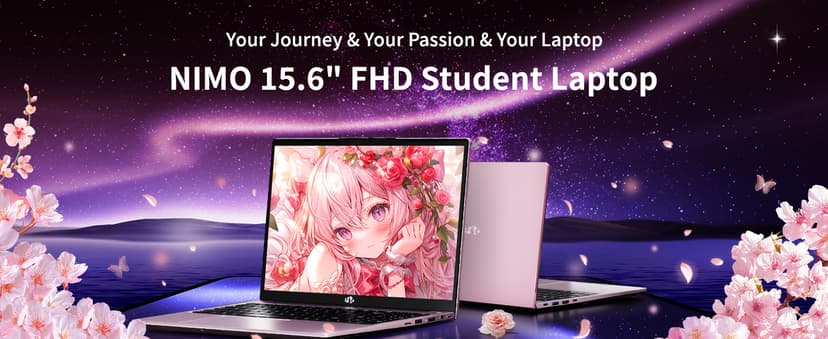 NIMO 15.6 IPS FHD-Laptop, 16GB RAM 1TB SSD Intel Pentium Quad Core N100, Computer with Backlit Keyboard Fingerprint (Beat to i3-1115G4 Up to 3.4GHz) Laptops for Student, Win 11 Rose Gold